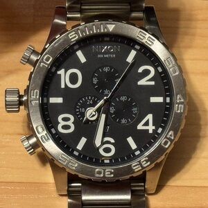 Nixon The 51-30 Chrono Simplify Silver Men's Analog Watch *READ* PARTS OR REPAIR